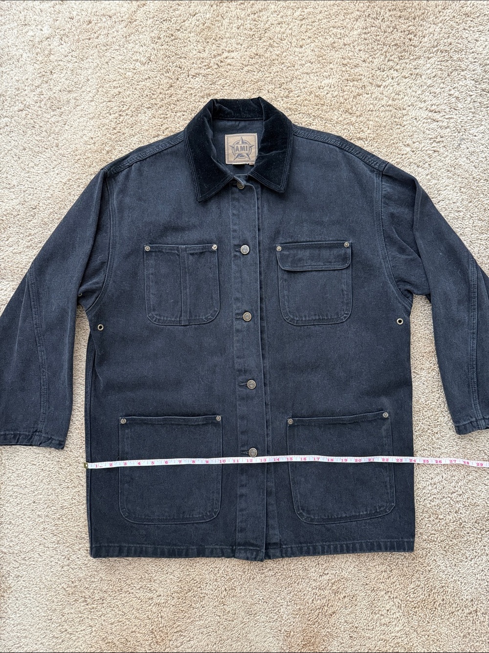 Vintage AMI Men's Black Cotton Field Jacket // M // Y2K - Picture 3 of 15